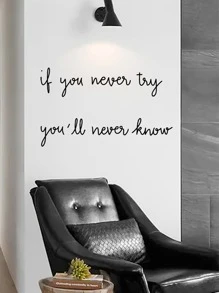 1pc Slogan Graphic Wall Sticker, Simple Black PVC Letter Graphic Wall Sticker For Home Decoration, Stickers, Wall Decal, Vinyl Decal For Home Decorations, Spring Decoration Items Refresh Your Home, Festival Decoration Stickers Gifts Birthday Graduation
