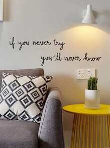 1pc Slogan Graphic Wall Sticker, Simple Black PVC Letter Graphic Wall Sticker For Home Decoration, Stickers, Wall Decal, Vinyl Decal For Home Decorations, Spring Decoration Items Refresh Your Home, Festival Decoration Stickers Gifts Birthday Graduation