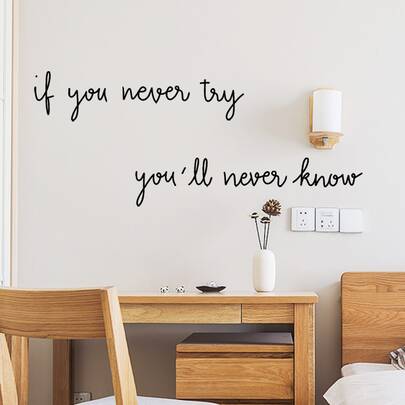 1 件标语图形墙贴，简约黑色 PVC 字母图形墙贴，用于家居装饰，贴纸，墙贴花，用于家居装饰的乙烯基贴花，春季装饰品让您的家焕然一新，节日装饰贴纸礼物生日毕业