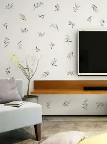 1 set Adhesivo de pared con estampado de hojas, Calcomanía de arte de pared autoadhesiva para decoración del hogar, Pegatinas, Calcomanía de pared, Calcomanía de vinilo para decoraciones del hogar, Artículos de decoración de primavera para refrescar su hogar, Pegatinas de decoración de ramas, Regalos de cumpleaños y graduación - Multicolor - Ver 4