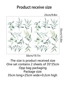 1 set Adhesivo de pared con estampado de hojas, Calcomanía de arte de pared autoadhesiva para decoración del hogar, Pegatinas, Calcomanía de pared, Calcomanía de vinilo para decoraciones del hogar, Artículos de decoración de primavera para refrescar su hogar, Pegatinas de decoración de ramas, Regalos de cumpleaños y graduación - Multicolor - Ver 5