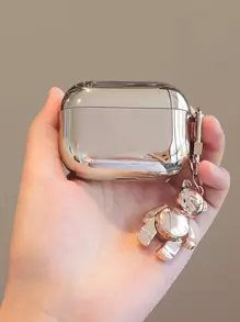 Silver Y2k Bear Pendant Case Compatible With Airpods