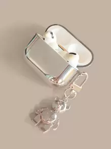 Silver Y2k Bear Pendant Case Compatible With Airpods