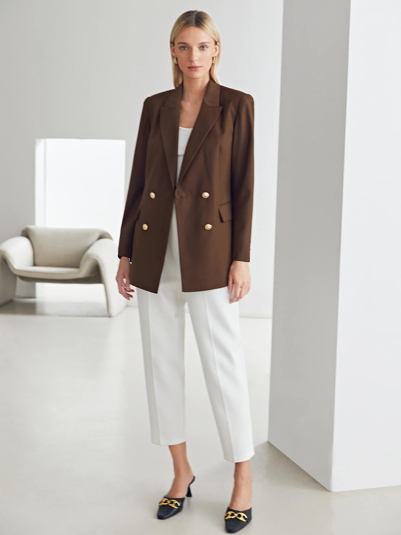 VISCOSE DOUBLE BREASTED BLAZER