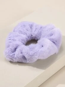1pc Solid Color Plush Women's Hair Tie, Suitable For Daily Casual Wear In Autumn And Winter - Purple - View 3