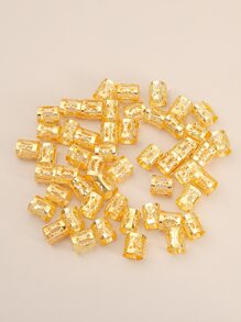 50pcs Metal Hollowed Braid Hair Rings, Suitable For Women Daily Use Boho Gold Head Piece Hair Clips, School Stuff, Hair Accessories, Hairpin - Gold - View 1