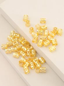 50pcs Metal Hollowed Braid Hair Rings, Suitable For Women Daily Use Boho Gold Head Piece Hair Clips, School Stuff, Hair Accessories, Hairpin - Gold - View 2