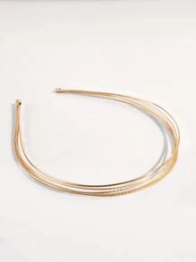Solid Metallic Headband - Gold - View 2