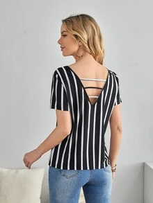 EMERY ROSE Áo thun nữ Túi Sọc Giải trí - màu đen - Xem 2