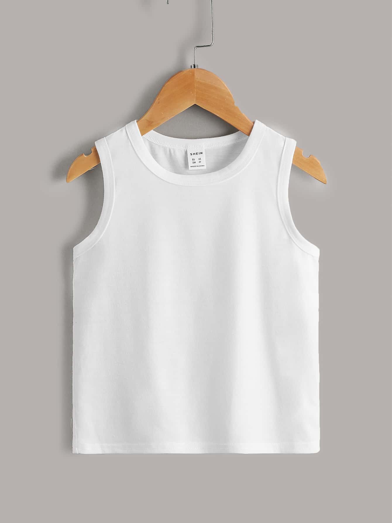 Camiseta De Tirantes Sólida Para Niño/a Joven - Blanco - Ver 1
