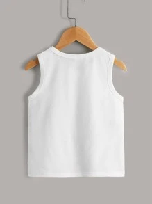 Camiseta De Tirantes Sólida Para Niño/a Joven - Blanco - Ver 2