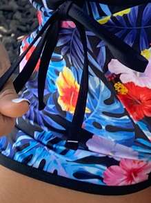 Shorts bikini con estampado tropical - Multicolor - Ver 3