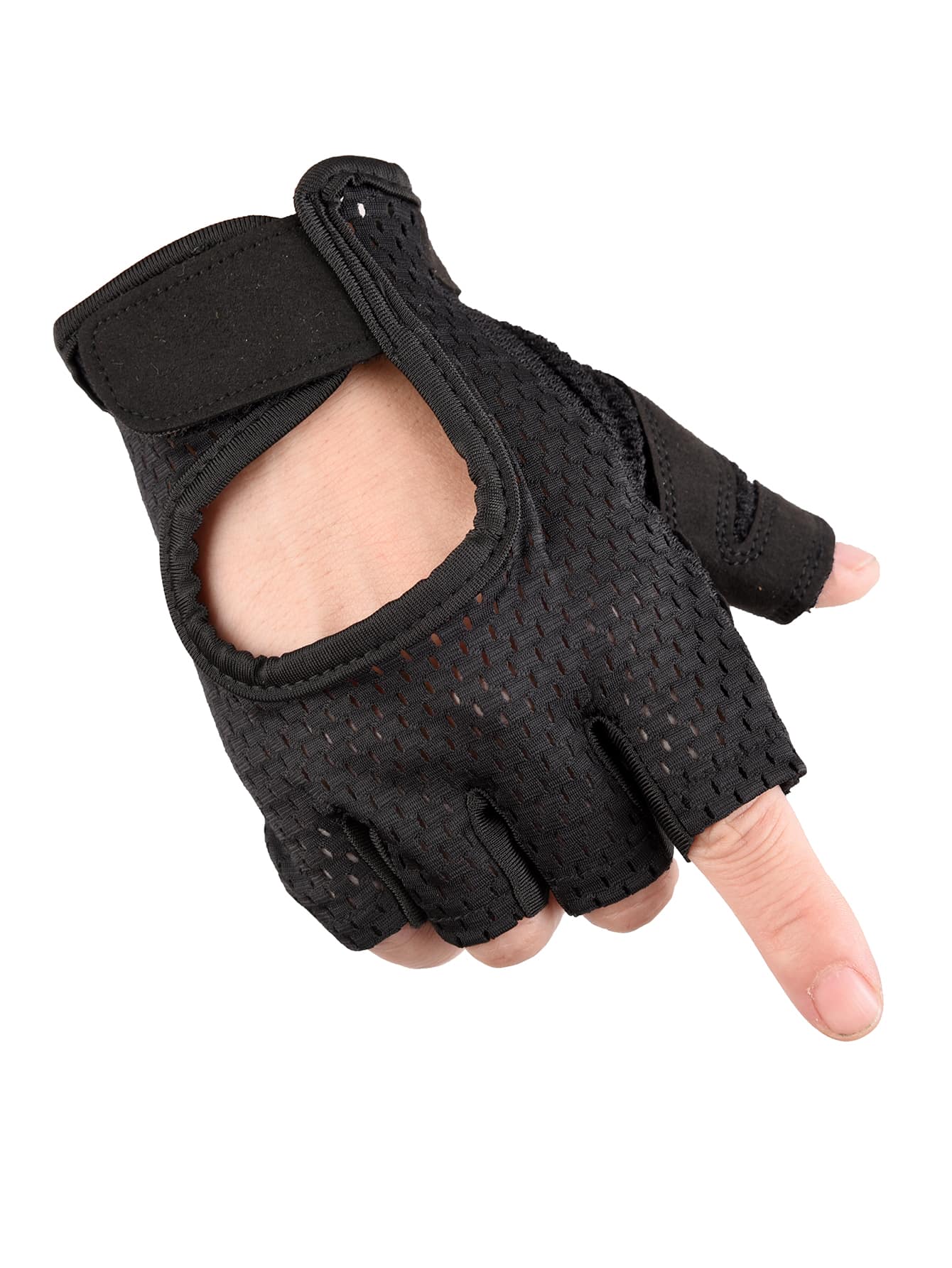 1pair Breathable Half-Finger Sports Gloves,Black Gloves