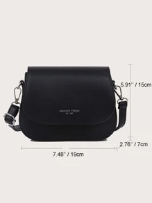 Yogodlns Waterproof,Lightweight,Business Casual Mini Letter Detail Flap Saddle Bag For Teen Girls Women College Students,Rookies & White-collar Workers Perfect for Office,College,Work ,Business,Commute,Outdoors, Travel, Outings - Black - View 8