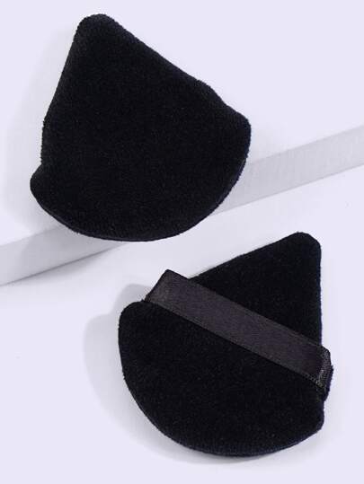 MAANGE 2 pièces Houppette de poudre en forme de triangle, houppette floquée pour une utilisation à sec, facile à transporter pour le voyage, le maquillage, peu coûteuse, décoration de chambre, coiffeuse, voyage, chambre à coucher, accessoires de maquillage, houppette, mélangeur de maquillage, houppette de poudre, éponge de maquillage, peu coûteux, remplissage de bas de Noël, maquillage, outils de maquillage, articles peu coûteux, cadeaux, cadeaux pour femmes, cadeaux de Noël