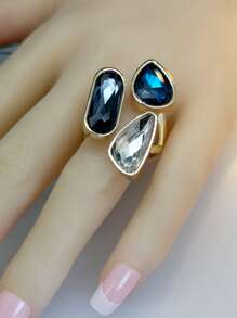 Nhẫn trang trí bằng đá quý - Xanh đậm - Xem 4