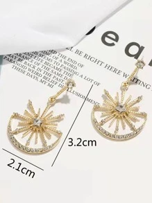 hoa tai có cấu trúc chi tiết rhinestone - Vàng - Xem 3