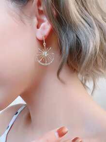 hoa tai có cấu trúc chi tiết rhinestone - Vàng - Xem 4