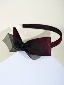 Băng đô trang trí nơ - Màu Đỏ Sâu - Xem 2