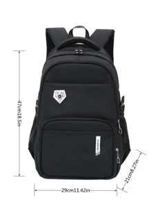 Ba lô Nữ Lá thư Có thể điều chỉnh được Đúng mốt - màu đen - Xem 5