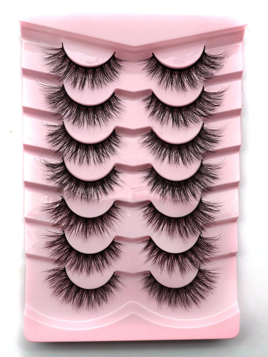 7 Passed With Complete Eyelashes Thick Curling 17mm Fluffy And Slim Eyelashes Daily Cat Eye Tail Tie Long Strip Lashes,Lashes,Eyelashes,Fake Lashes - Black - View 1