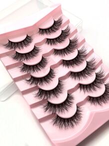 7 Passed With Complete Eyelashes Thick Curling 17mm Fluffy And Slim Eyelashes Daily Cat Eye Tail Tie Long Strip Lashes,Lashes,Eyelashes,Fake Lashes - Black - View 2