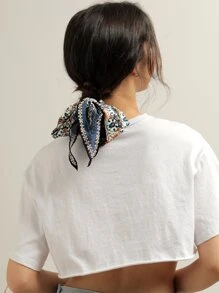 1pc Floral Print Scarf Hair Tie For Daily Casual Outing Wear Boho - Multicolor - View 4