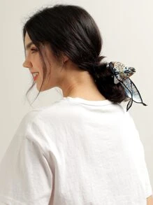 1pc Floral Print Scarf Hair Tie For Daily Casual Outing Wear Boho - Multicolor - View 6