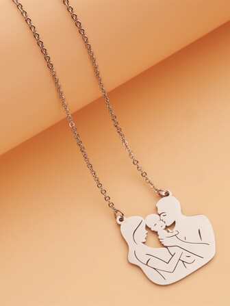 時尚流行男士不銹鋼人物吊飾項鍊，適合珠寶禮物和時尚外觀