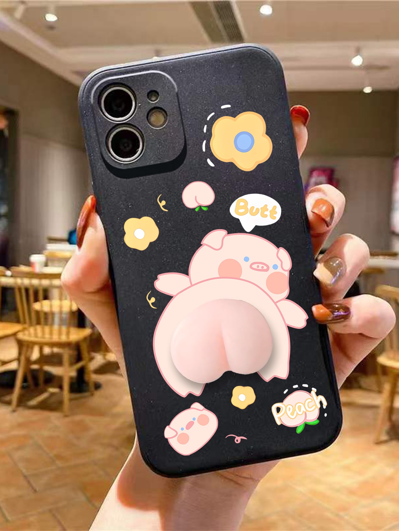 Our Peach Decompression Finger Pinch Phone Case is such a vibe ROMWE