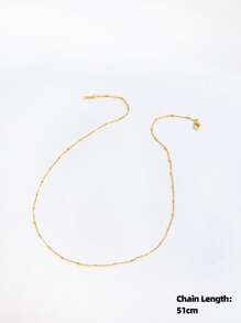 幾何裝飾鏈條樣式項鍊 - 金黃色 - 查看 3