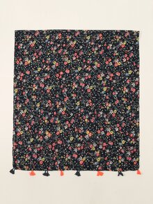 印花流蘇裝飾圍巾 - 彩色 - 查看 3