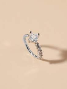 Đá Cubic Zirconia Trang Trí Mũi Vòng Thời Trang Unisex Punk Cơ Thể Trang Sức Khuyên - Bạc - Xem 2