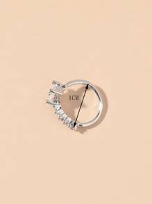 Đá Cubic Zirconia Trang Trí Mũi Vòng Thời Trang Unisex Punk Cơ Thể Trang Sức Khuyên - Bạc - Xem 4