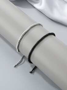 Vòng tay bện 2 chiếc thời trang và phổ biến cho nam giới để làm quà tặng trang sức và cho vẻ ngoài sành điệu - Nhiều màu - Xem 5