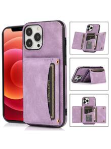 1pc Personalized Tri-Fold Wallet Style Multi-Card Slot Phone Case Compatible With IPhone 11 12 13 14 15 Pro Max 16 Plus, Galaxy S21 Ultra S22 Ultra S23 Ultra S24 Ultra, Note20 Ultra,International Version, Not The Domestic Version - Brown - View 13
