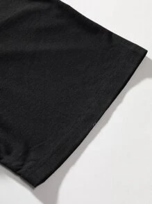 Manfinity Hombres Camiseta foto & con estampado de letra - Negro - Ver 4