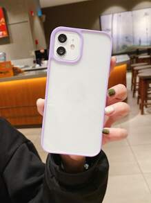 撞色邊框透明手機殼，相容於 iPhone15/15Plus/15Pro/15Promax - 紫色 - 查看 2