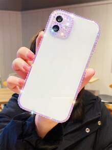 水鑽裝飾透明手機殼 - 紫色 - 查看 3