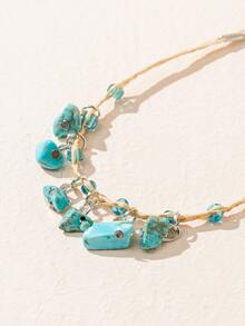 Vòng đeo tay bằng đá - Màu xanh lam - Xem 2