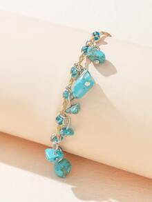 Vòng đeo tay bằng đá - Màu xanh lam - Xem 3