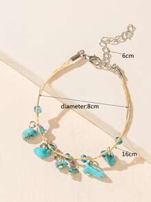 Vòng đeo tay bằng đá - Màu xanh lam - Xem 4