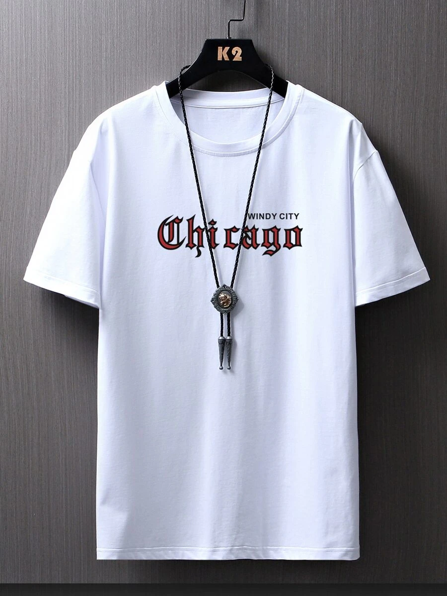 Manfinity Men Letter Graphic Drop Shoulder Tee - White - View 1