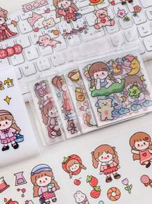 25入組卡通圖案隨機貼紙 - 彩色 - 查看 2