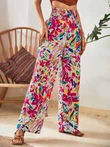 SHEIN VCAY Quần nữ Dải chun Tất cả trên in Boho - Nhiều màu - Xem 5