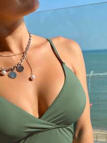 Dalmatian High Waisted Bikini - Army Green - View 4