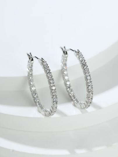 Cubic Zirconia Hoop Earrings