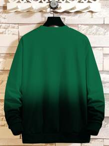 Manfinity EMRG Men Letter & Ombre Print Sweatshirt - Green - View 2