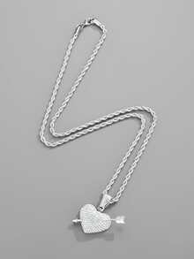 Vòng cổ mặt dây chuyền trái tim bằng thạch anh - Bạc - Xem 2