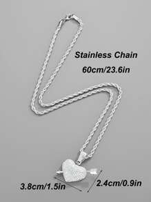 Vòng cổ mặt dây chuyền trái tim bằng thạch anh - Bạc - Xem 4